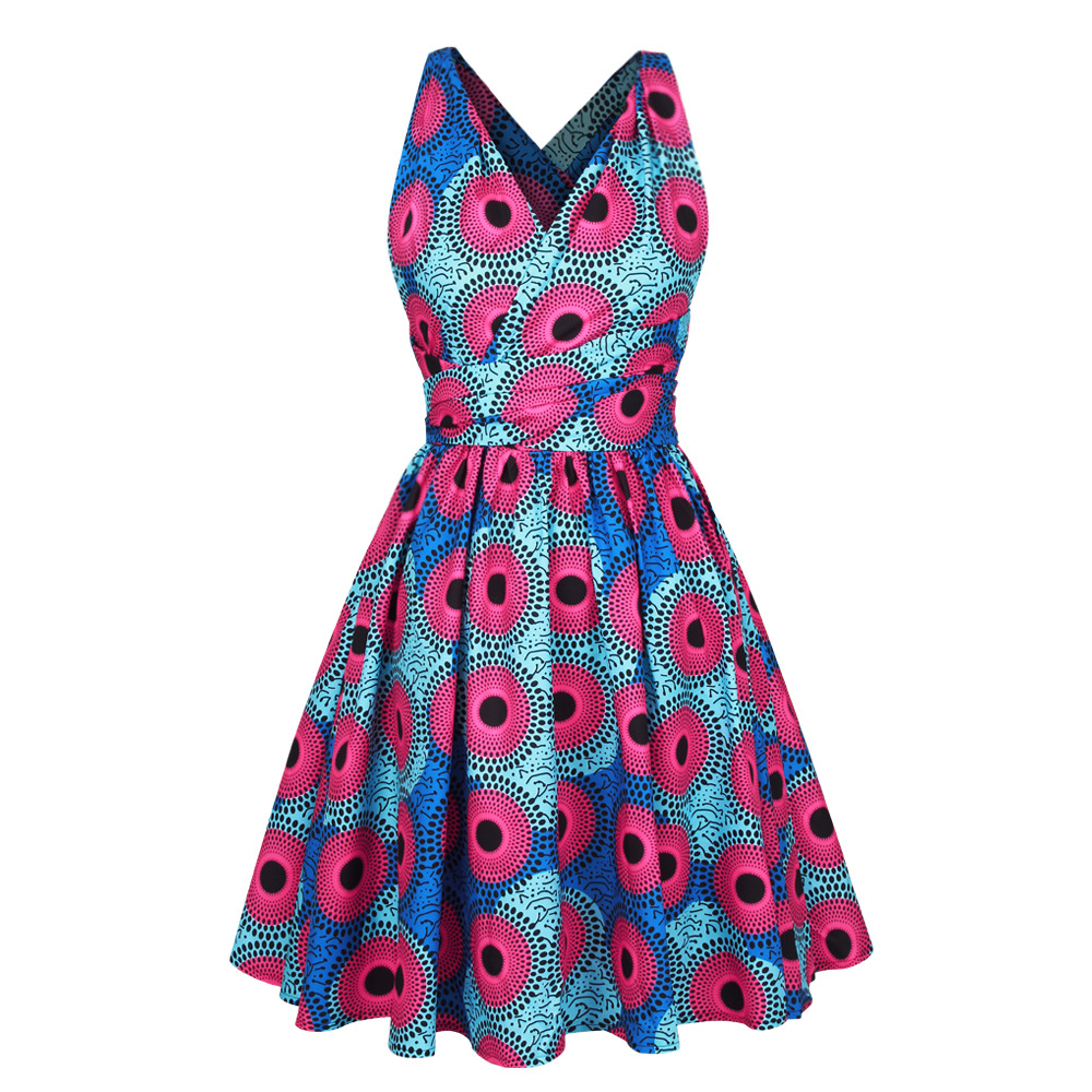 Printed V-neck dress