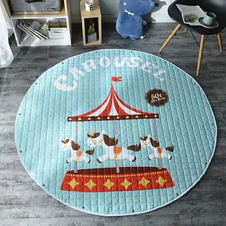 Cartoon non-slip baby crawling mat round