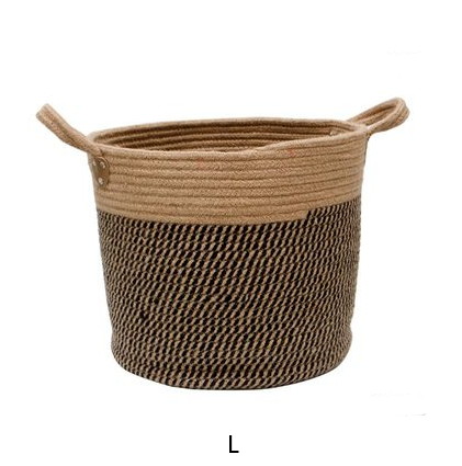 Cotton Linen Storage Laundry Basket Brownish Black - Shop at LoveMi