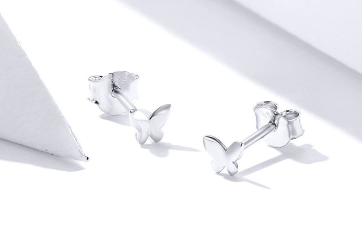 Sterling Silver Butterfly Stud Earrings