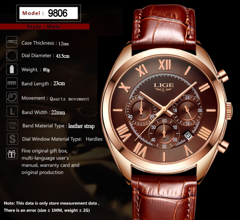 Quartz watch with waterproof belt