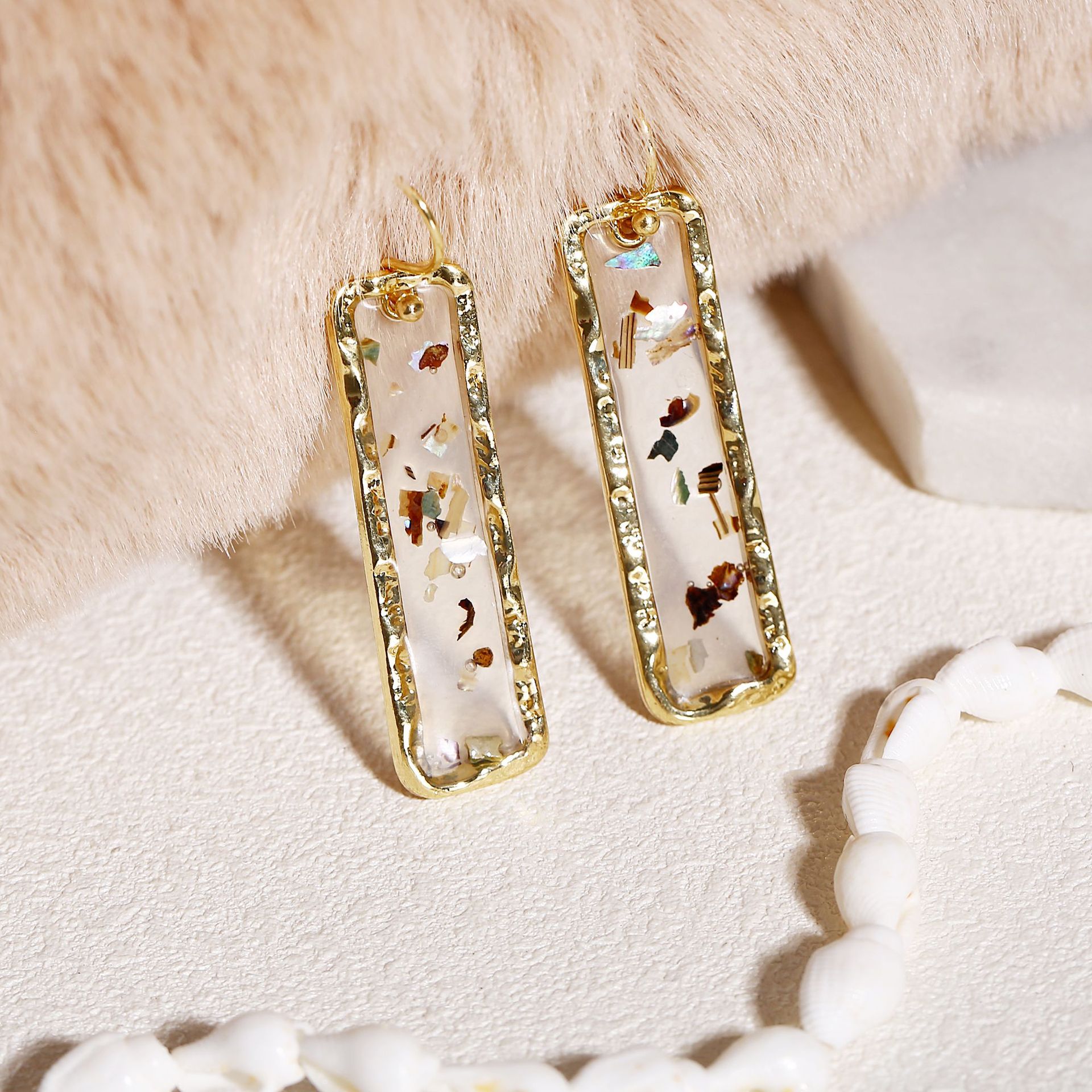 Exaggerated style acetate earrings