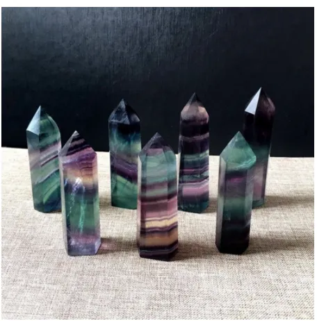 Natural fluorite crystal column decoration Single Tip 7Cm - Shop at LoveMi