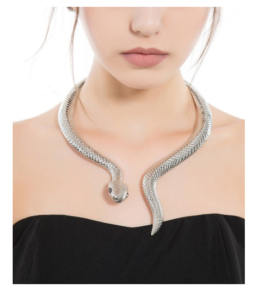 Snake punk choker collar necklace girl