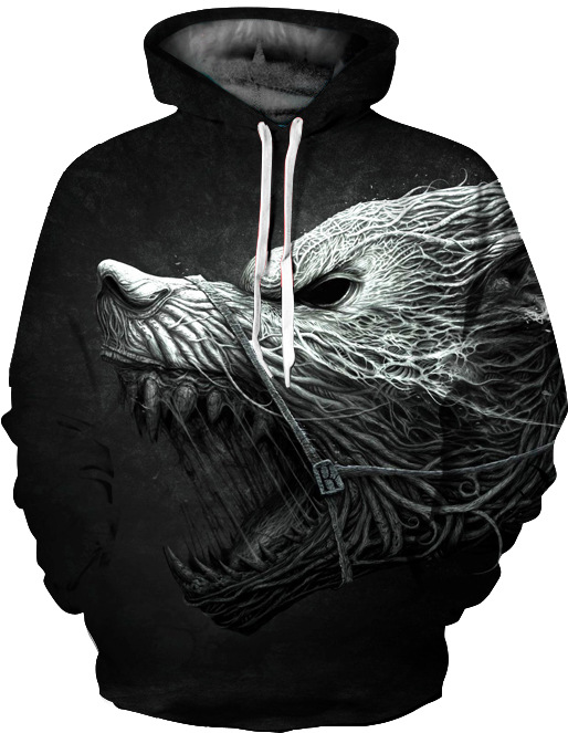 Explosion digital printed baseball uniform, rock youth hooded sweater