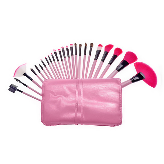 Set of 24 makeup brushes Pink - Shop at LoveMi