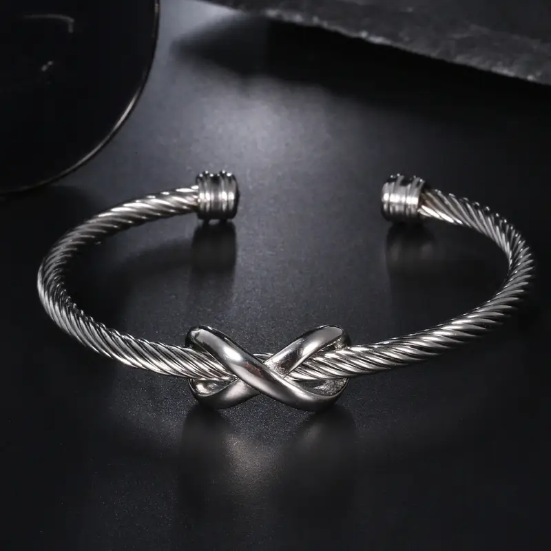Infinity symbol steel wire bracelet