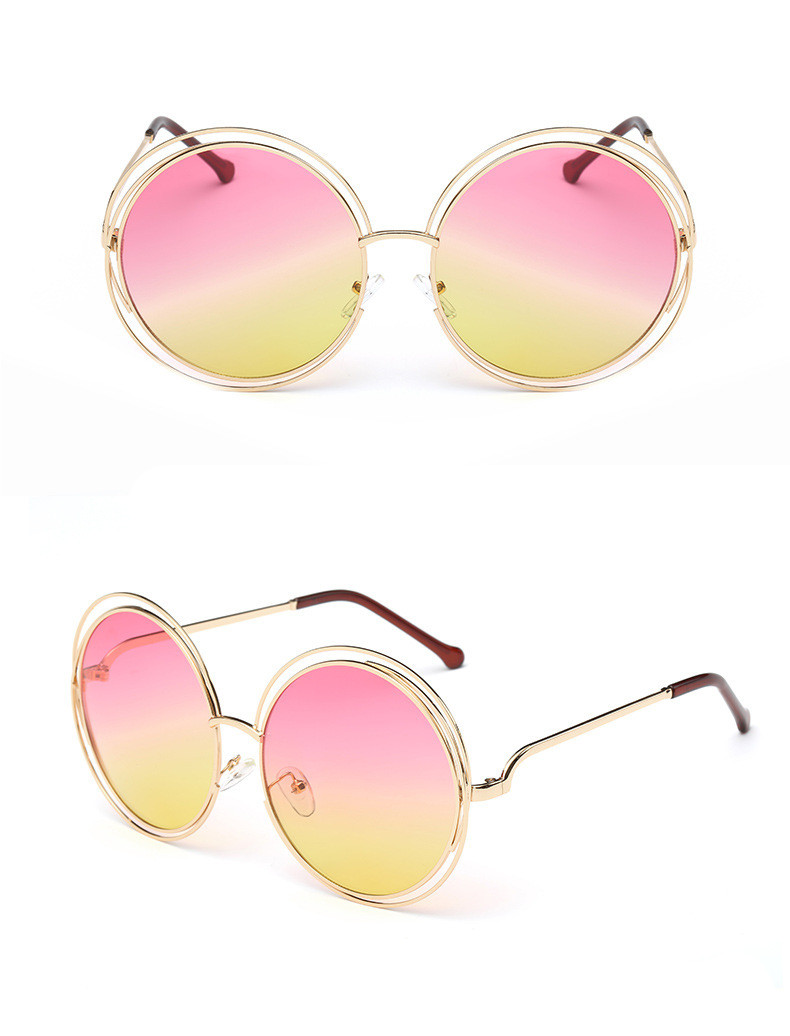 Gold frame pink yellow