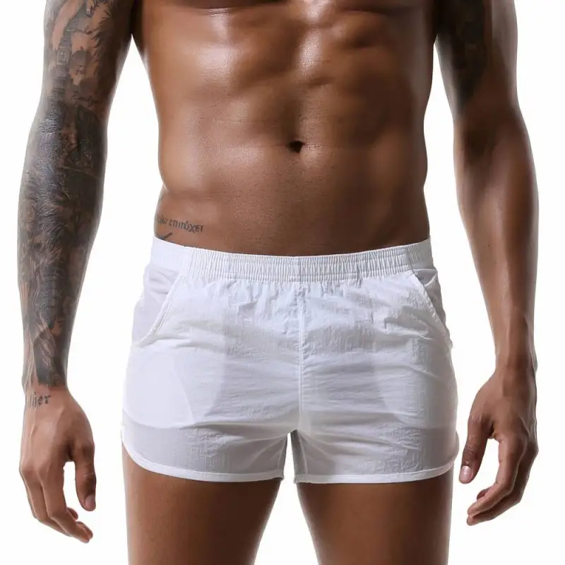 Men's casual low waist pocket large size boxer shorts