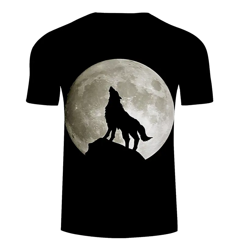 Mochizuki wolf 3D digital printed short-sleeved T-shirt
