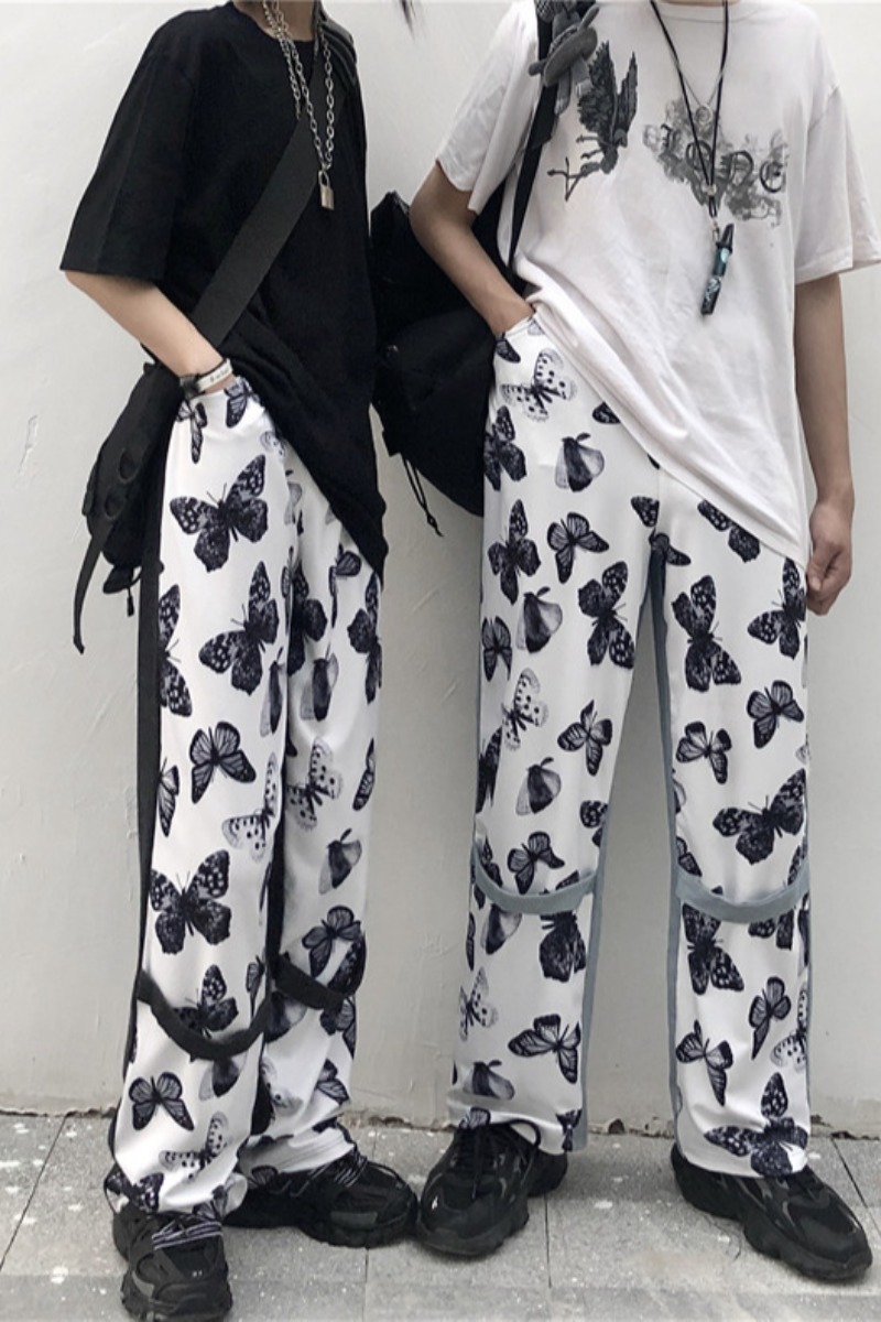 Butterfly print jeans