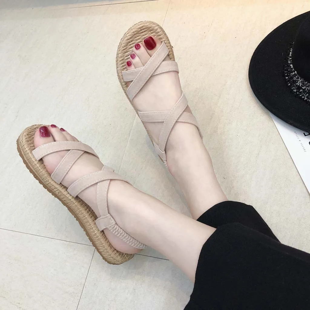 Roman beach shoes women's muffins - Beige