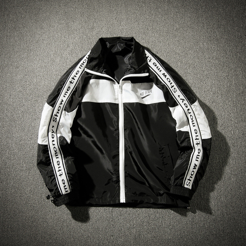 Hip-hop sports retro stitching jacket