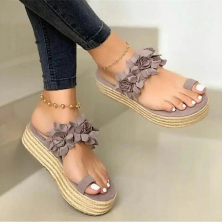 Sponge cake toe sandals and laces - Grey