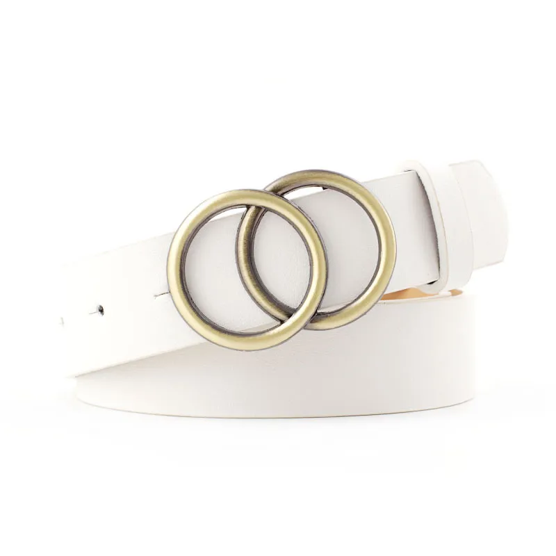 Double ring belt - White
