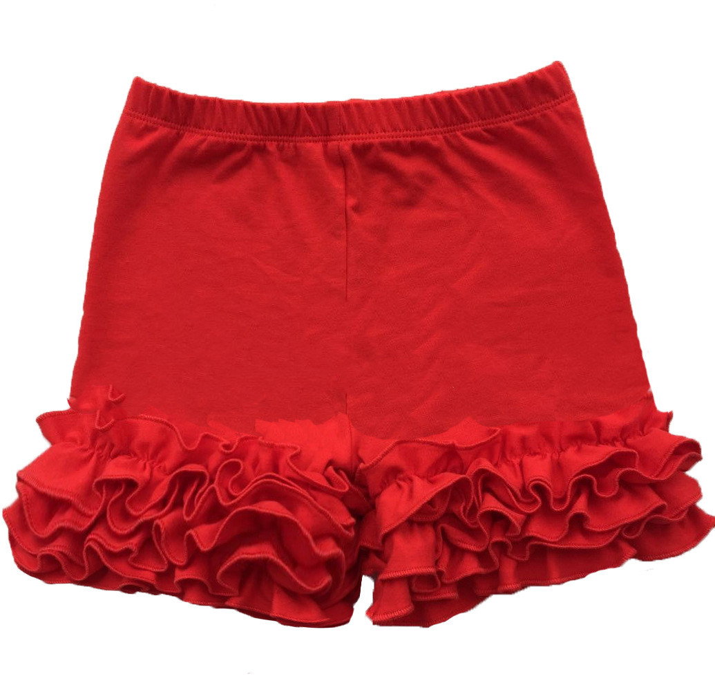 Girls' ruffled shorts in Red