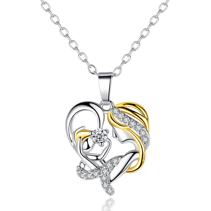 Mother's love micro-set pendant necklace female jewelry