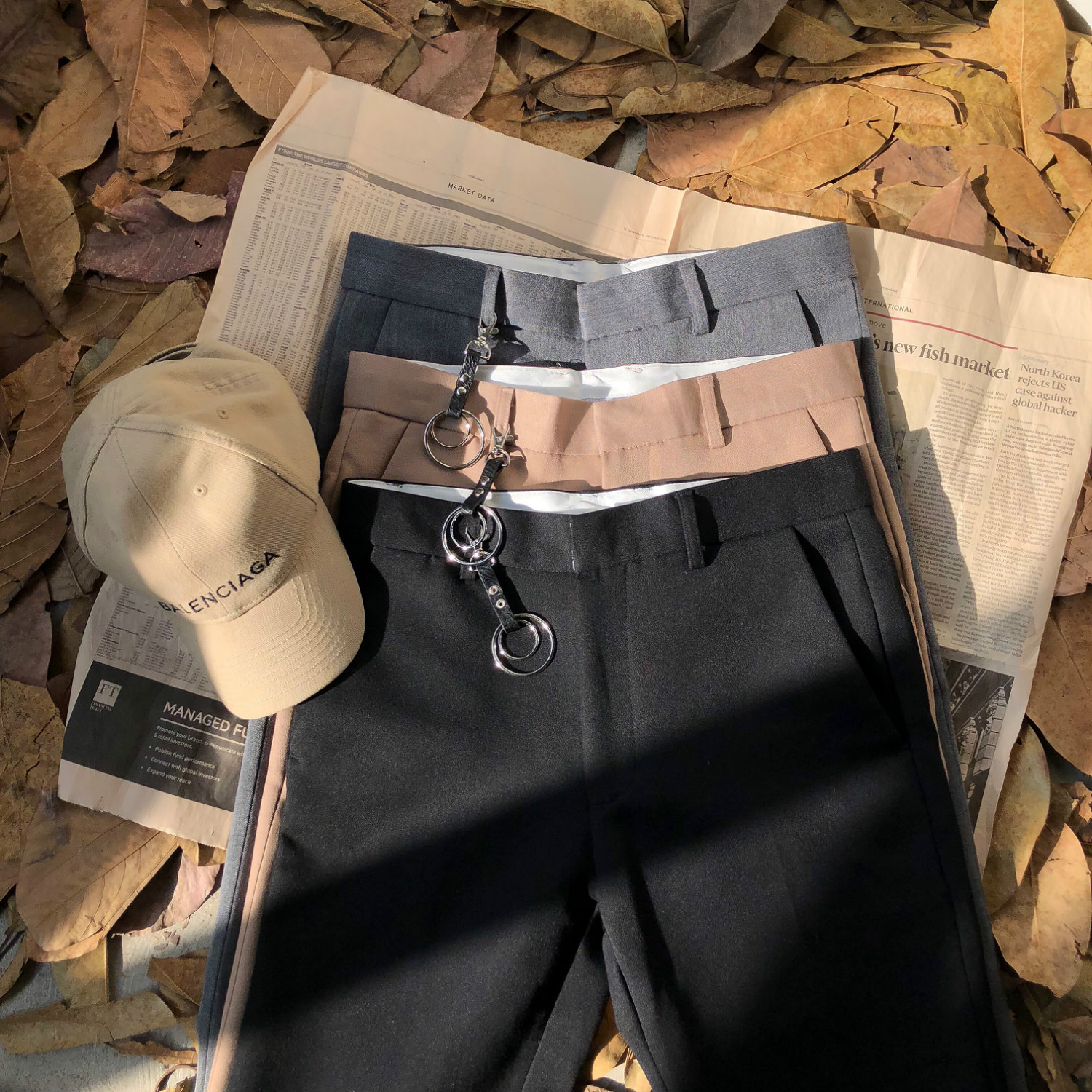 Loose casual British style suit pants