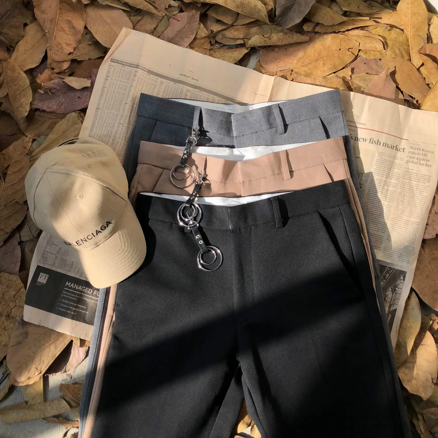 Loose casual British style suit pants
