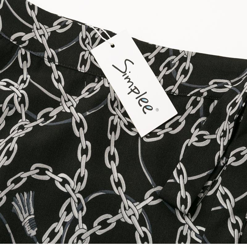 High-waist printed lace skirt