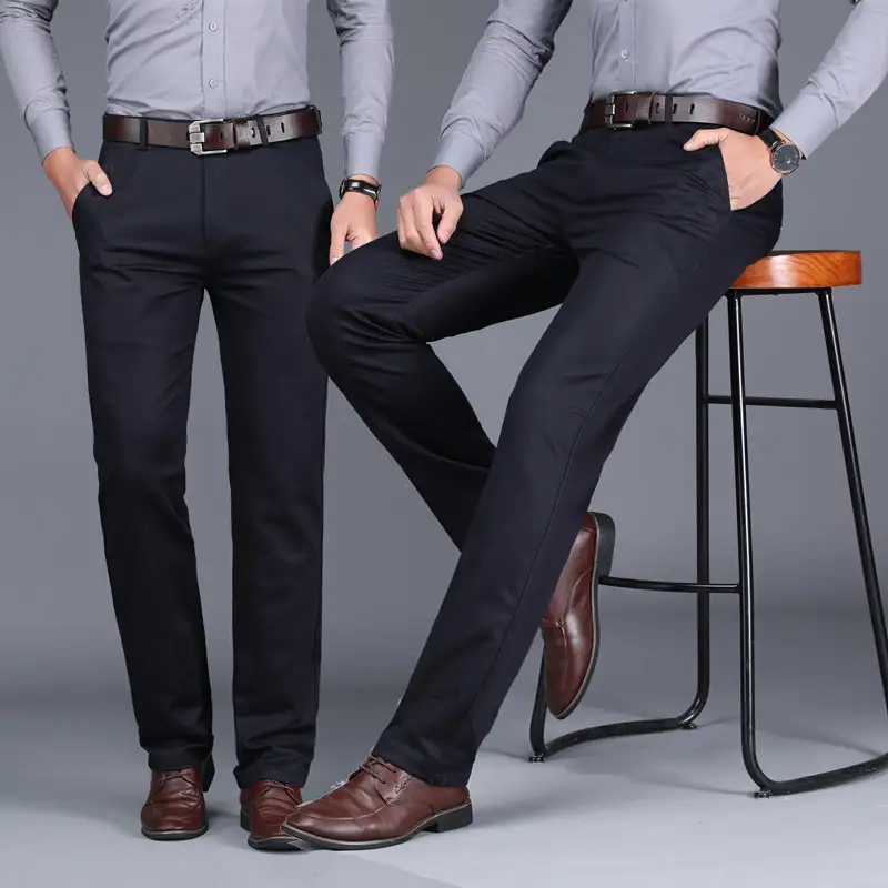 Spring and autumn trousers men's casual business loose straight