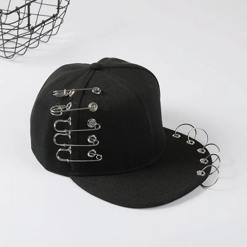 Hip-hop trend ring hoop pin rivet flat along hat - Five Rings