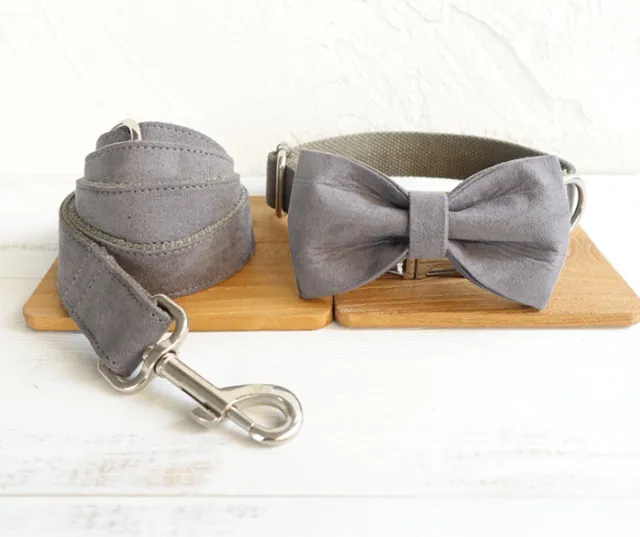 Dog bow tie traction suit Grey - Shop at LoveMi