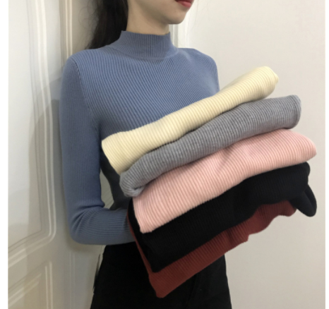 Half turtleneck sweater slim bottoming shirt top