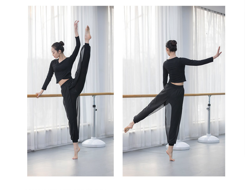 Loose and thin nine-point mesh harem pants chiffon pants