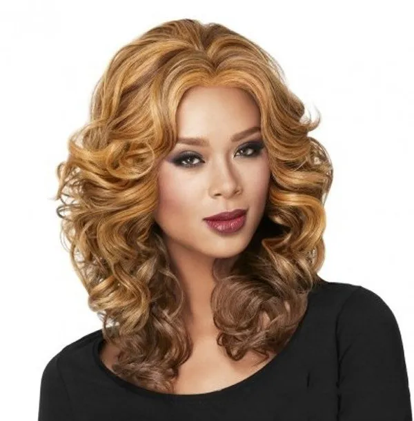 Medium long curly hair hood Brown - Shop at LoveMi