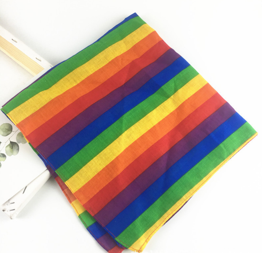 Colorful striped sports headband lace scarf