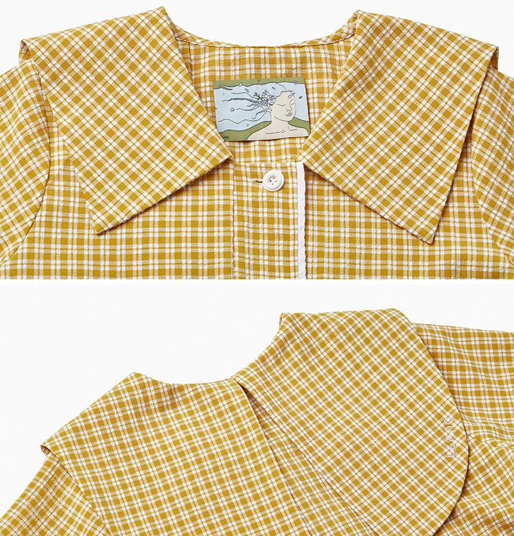 Navy plaid yellow plaid dress