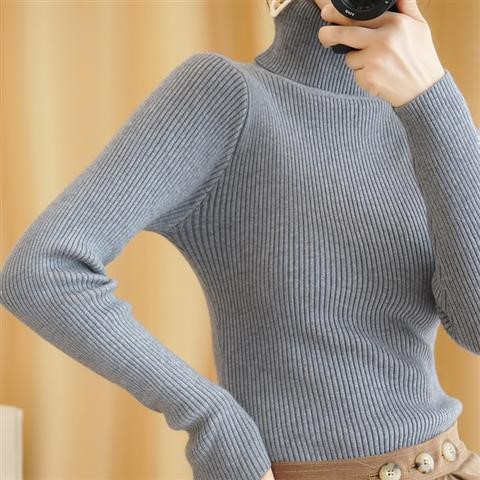 Women's turtleneck tight knit bottoming shirt