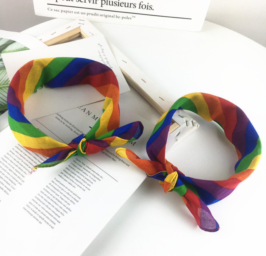 Colorful striped sports headband lace scarf