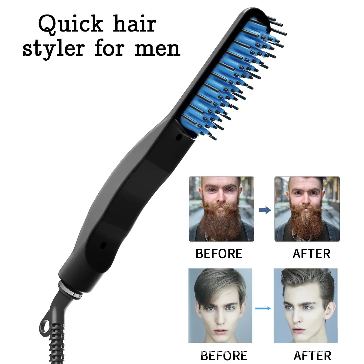 Men's straight hair comb beard