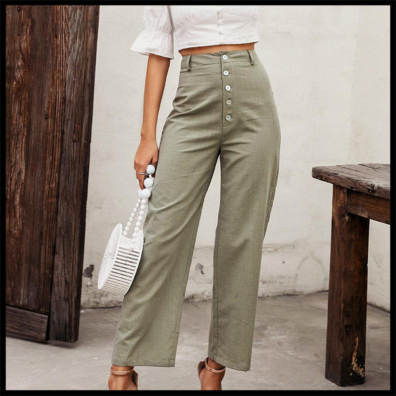 Title 4, Slim-fit high-rise straight-leg trousers