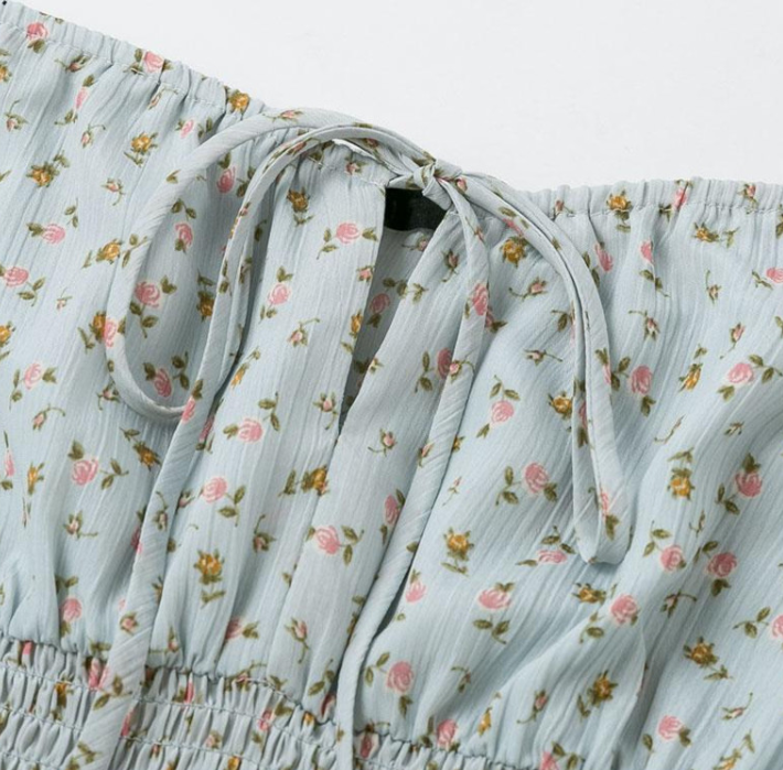 A-line skirt with printed straps