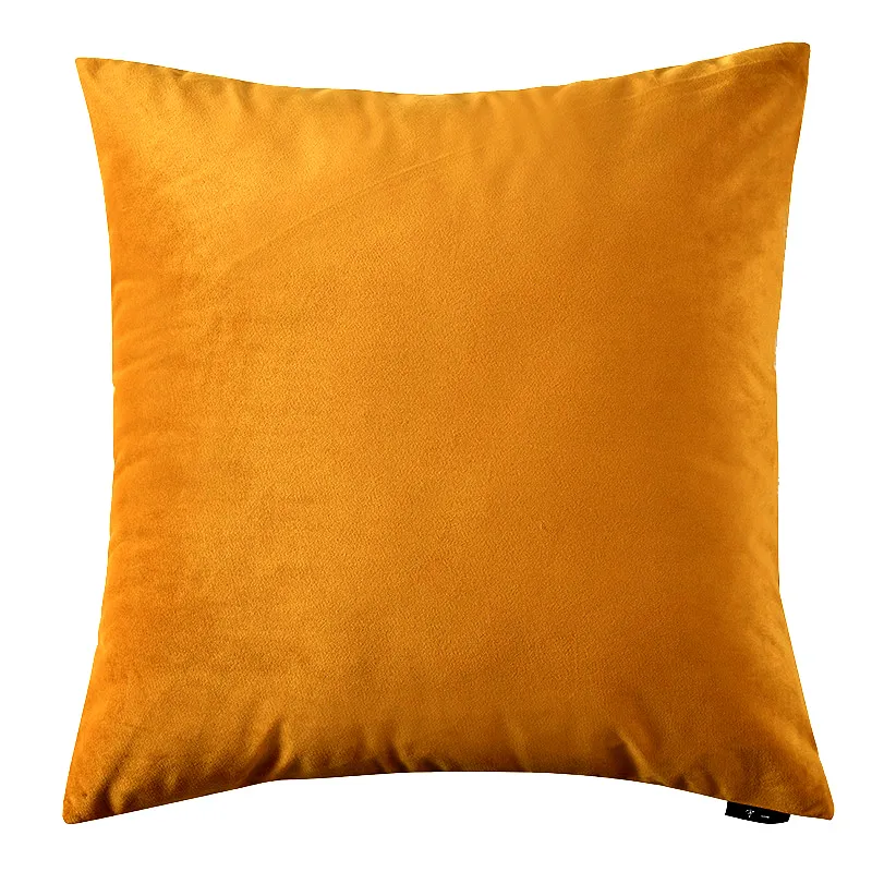 Nordic solid velvet sofa pillow - Brown