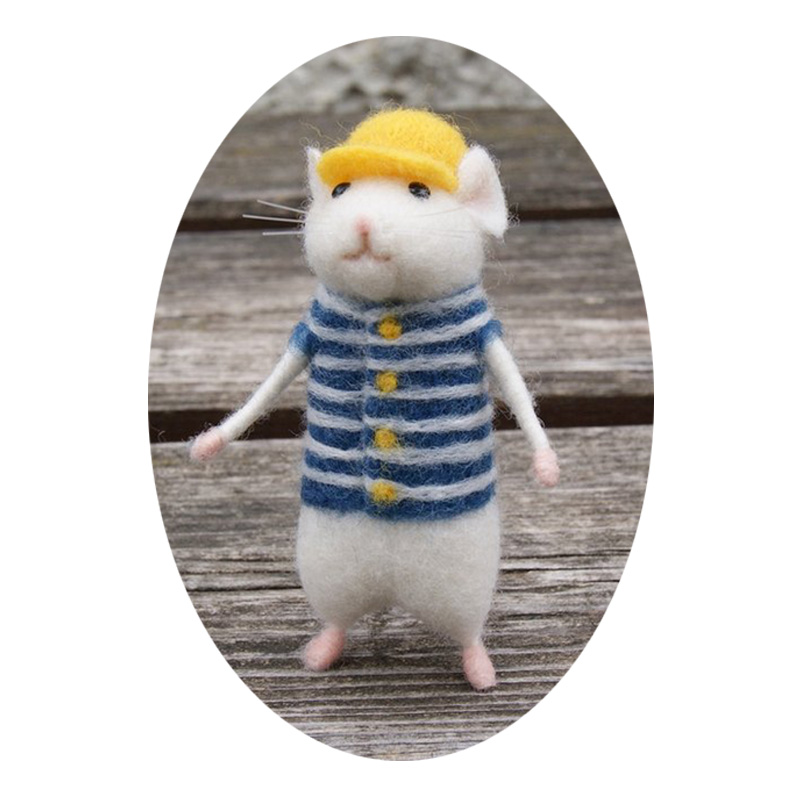 Handmade mouse animal toy doll wool needle felt