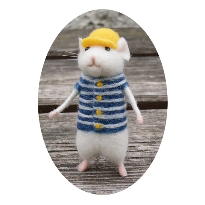 Handmade mouse animal toy doll wool needle felt