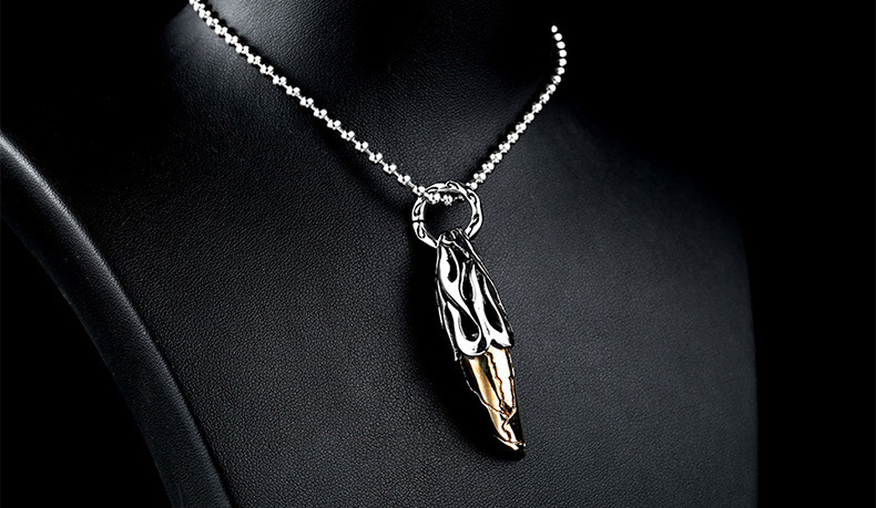 Brass Cracked Tiger Tooth Pendant Men's Pendant