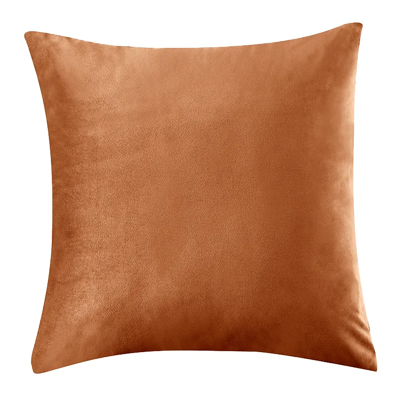 Nordic solid velvet sofa pillow - Hazelnut Brown