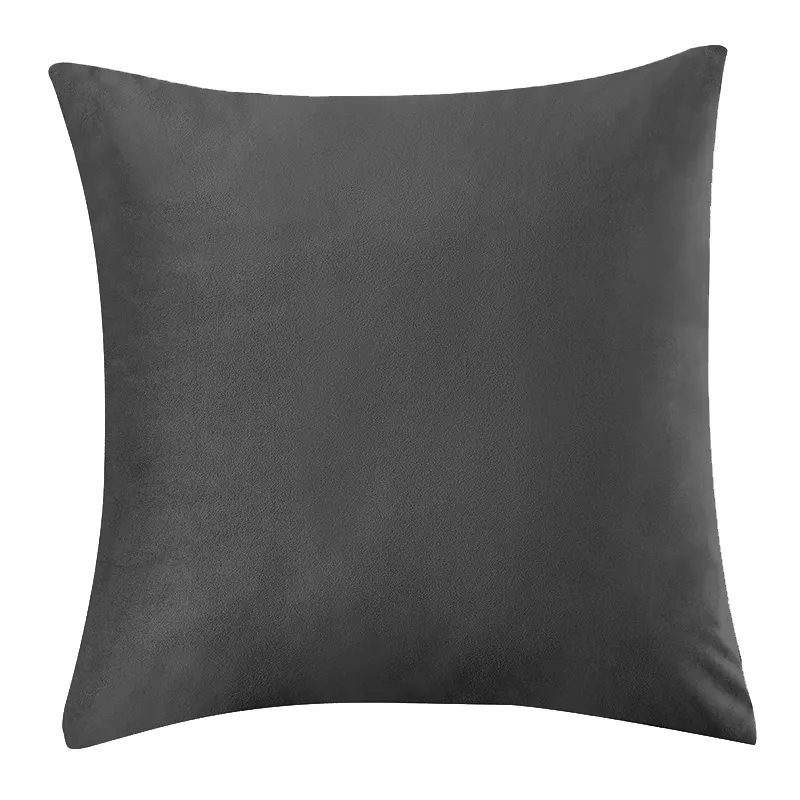 Nordic solid velvet sofa pillow - Shark Grey