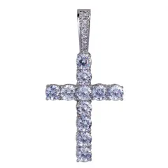 European and American stars gold-plated micro-set zircon 4mm necklace - White - View 1
