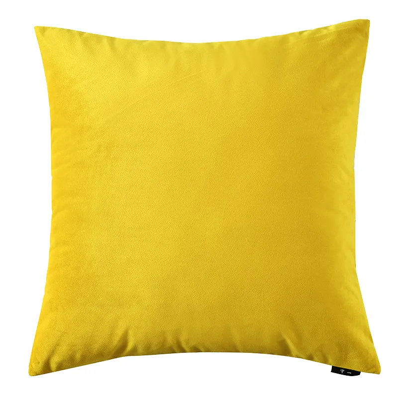 Nordic solid velvet sofa pillow - Skylark Yellow