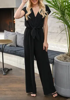 Button female jumpsuit - Black - View 1