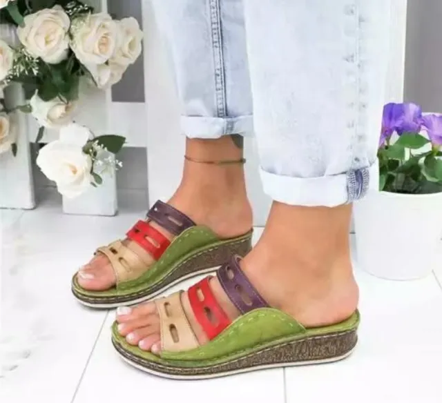 Car Line Hollow Color Leisure Sandals And Slippers Green - Shop at LoveMi