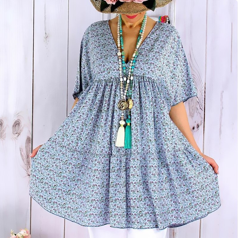 Short sleeve big swing dress