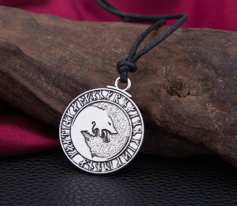 Title 2, Pirate Viking Wolf Animal Pendant Necklace