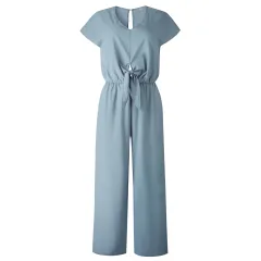 Button female jumpsuit - Green - View 1